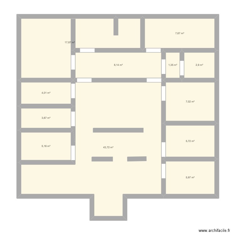 Clinique Vétérinaire d'Aunis. Plan de 12 pièces et 113 m2