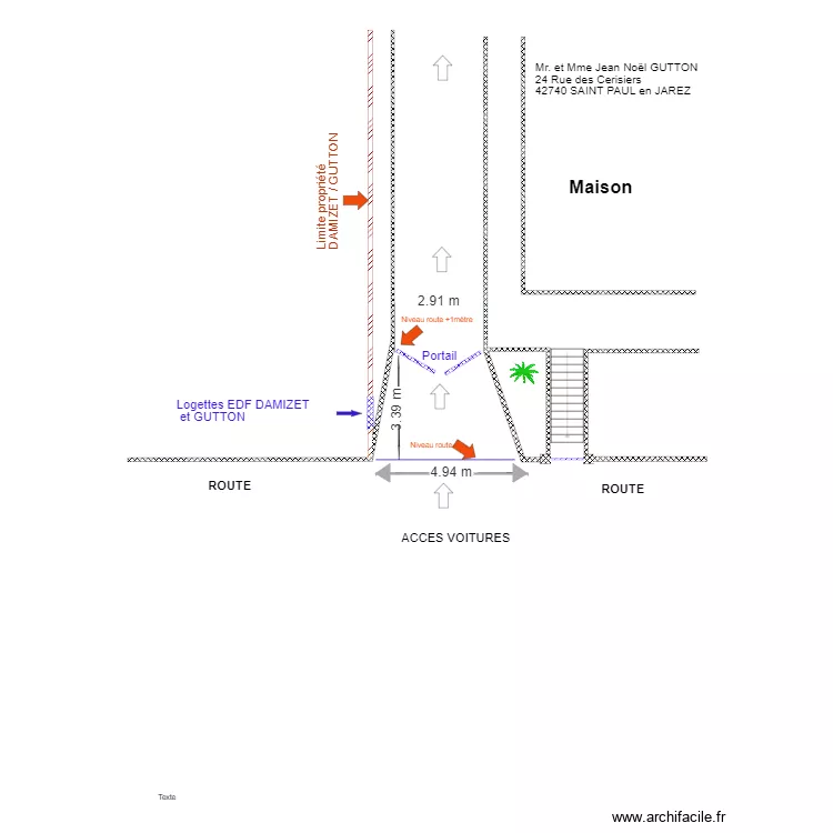 nouveau portail apr&egrave;s travaux (1). Plan de 
