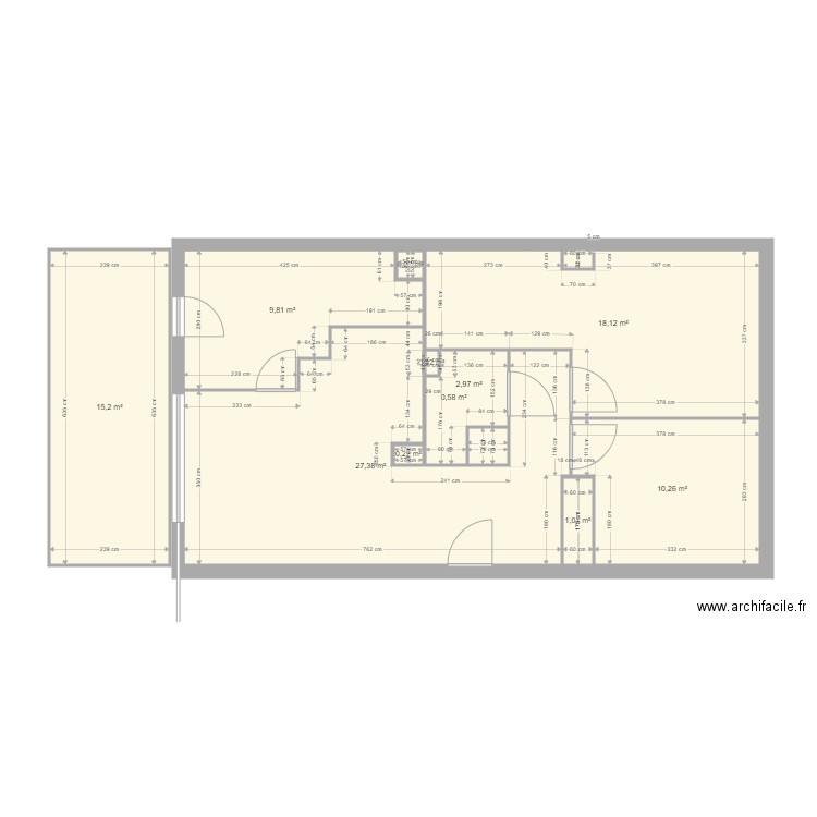 plan appartement. Plan de 11 pièces et 87 m2