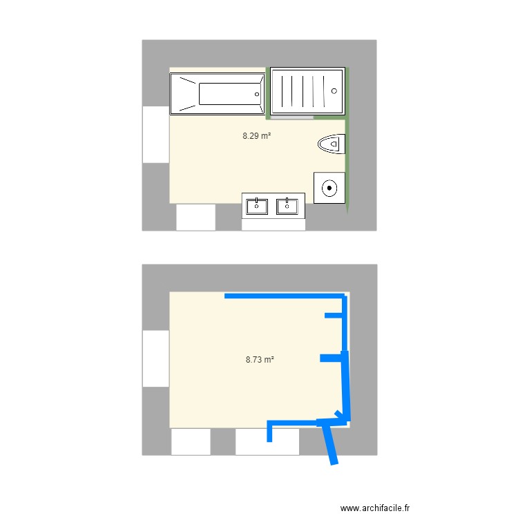 SDB cotations. Plan de 0 pièce et 0 m2