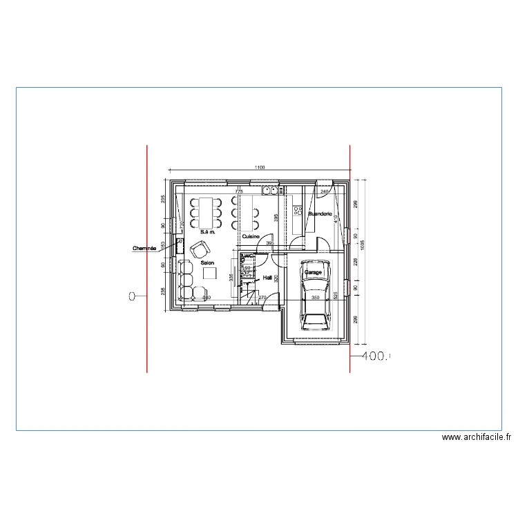 Plan architecte RDC. Plan de 0 pièce et 0 m2