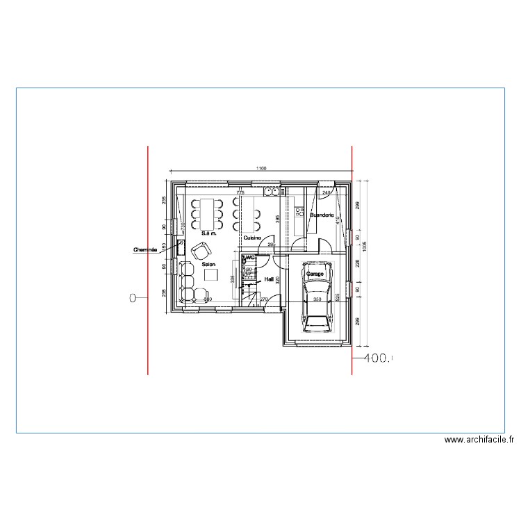 Plan architecte RDC. Plan de 0 pièce et 0 m2