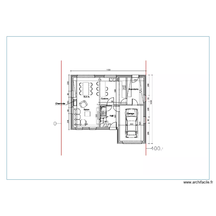 Plan architecte RDC. Plan de 