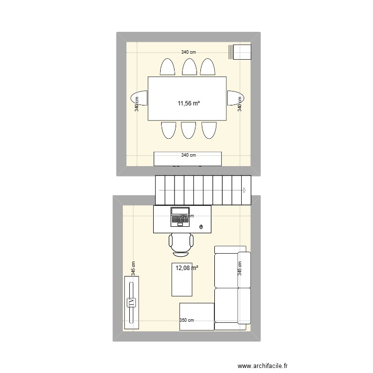 moi2. Plan de 2 pièces et 24 m2