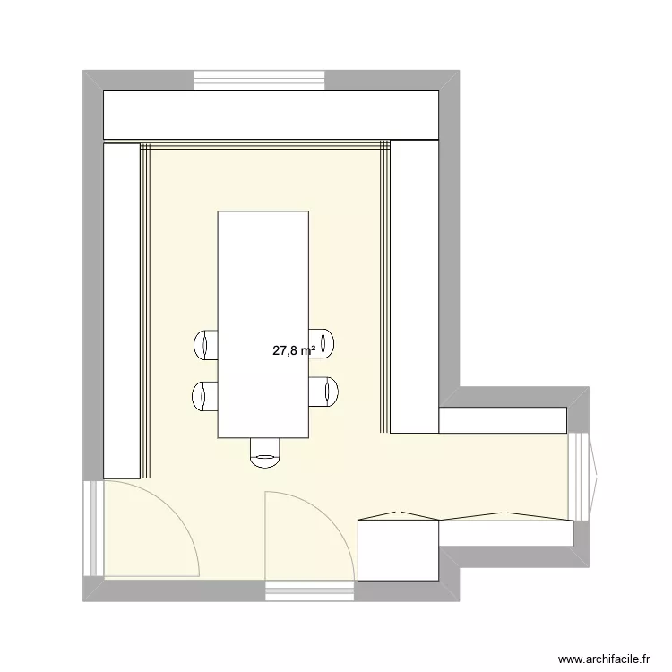 cuisine Airon table fen&ecirc;tre. Plan de 