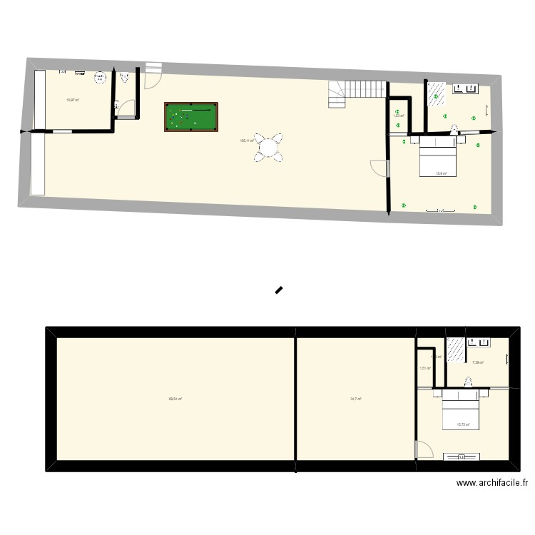 maison. Plan de 10 pièces et 267 m2