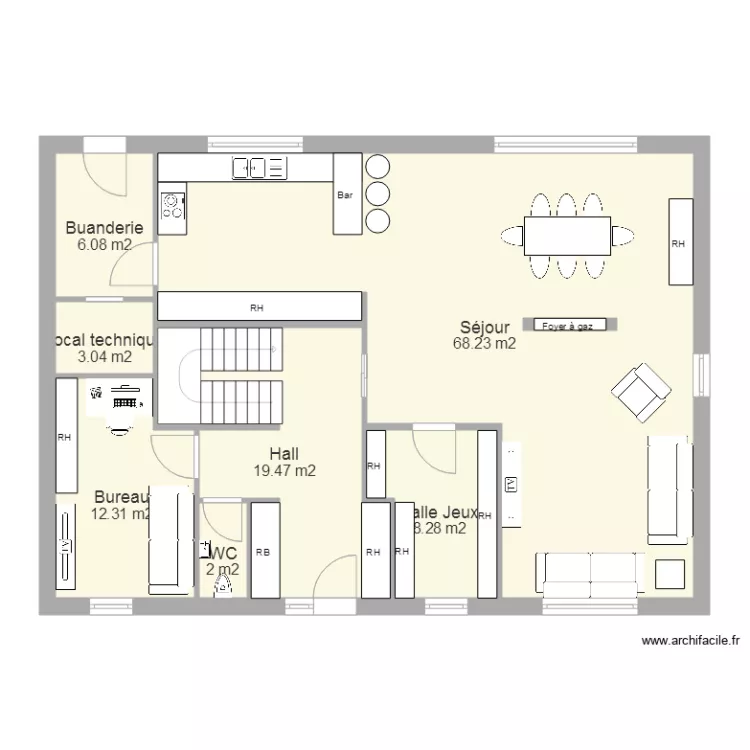Maison RDC 24 10x14. Plan de 