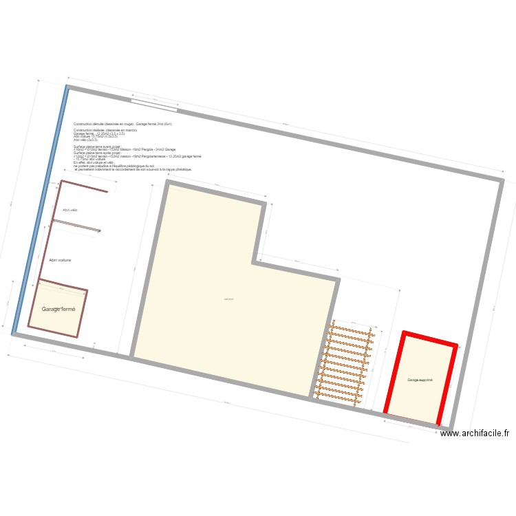 DP02 Plan en masse. Plan de 3 pièces et 184 m2