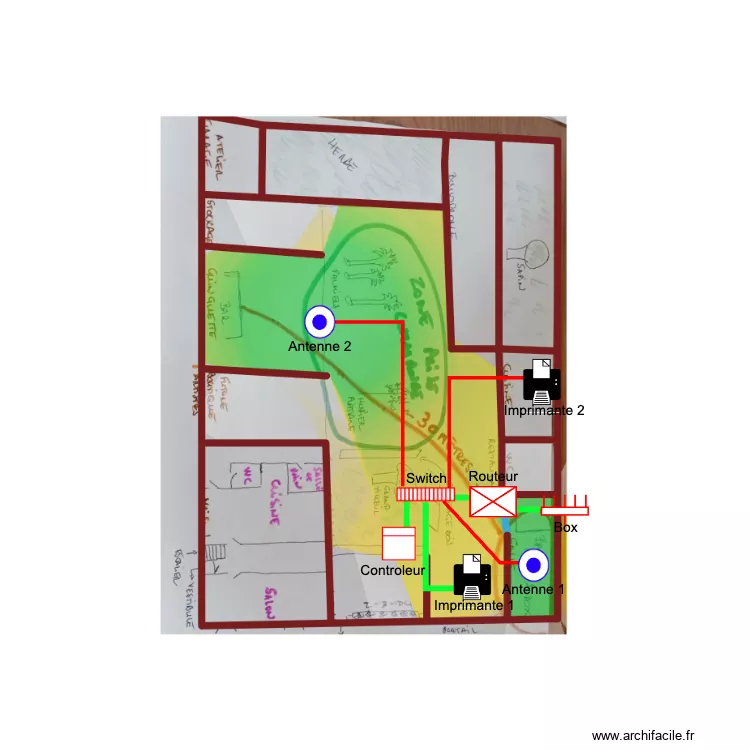 Plan maison moustache. Plan de 