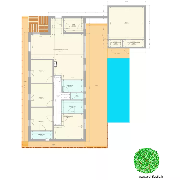 Villeneuve 3 ss amenagement. Plan de 