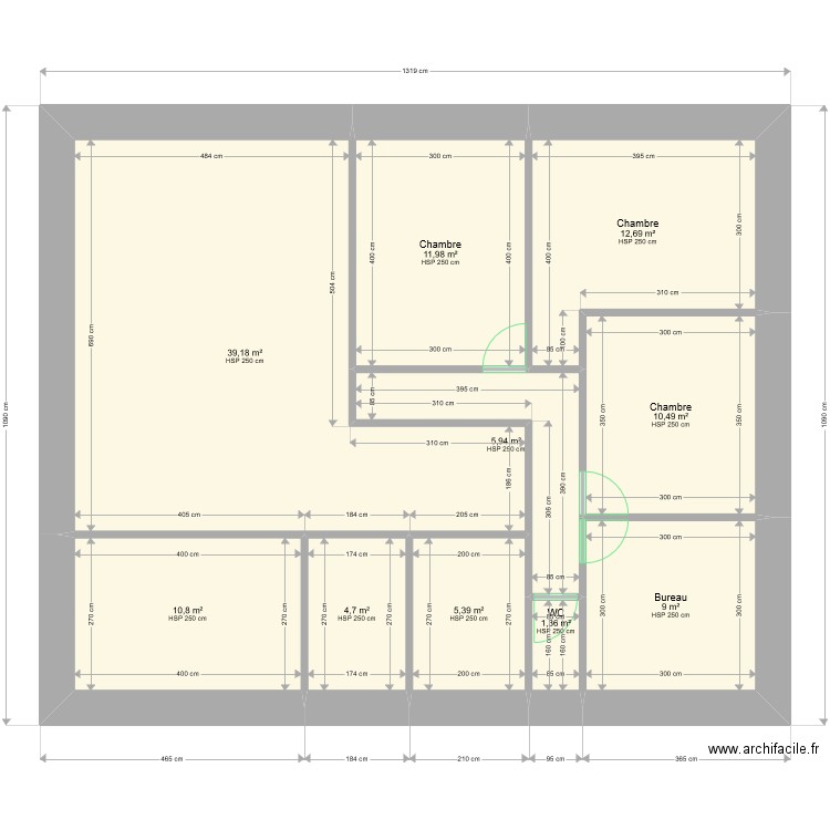 cros 2. Plan de 10 pièces et 112 m2