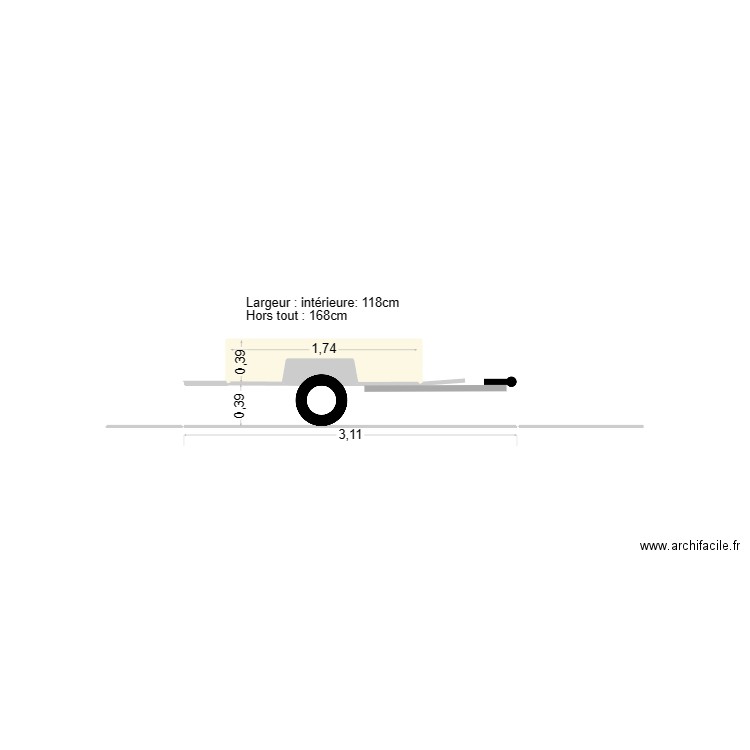 Ma remorque vraie 01. Plan de 2 pièces et 1 m2