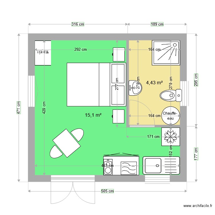 chalet 19m . Plan de 0 pièce et 0 m2