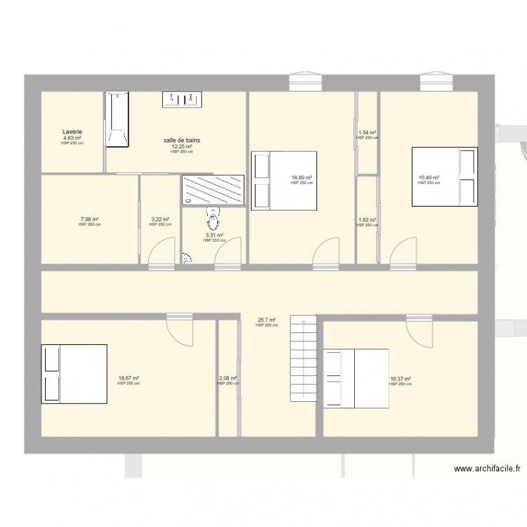 plassac etage projet decembre 2018 7validation archi. Plan de 0 pièce et 0 m2