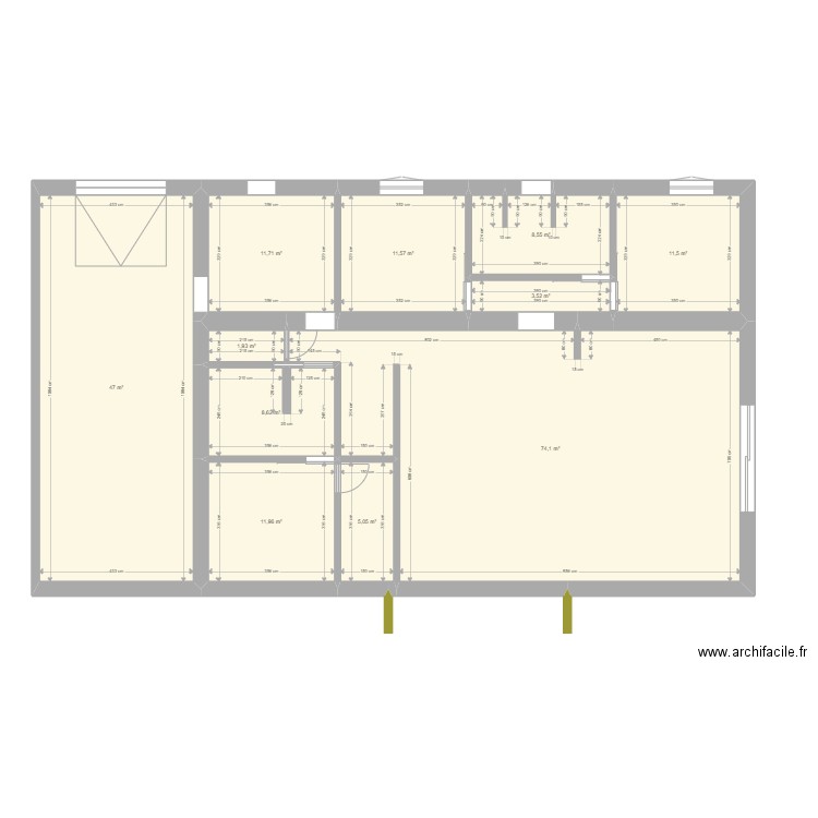 Plan élec + cuisine. Plan de 11 pièces et 196 m2