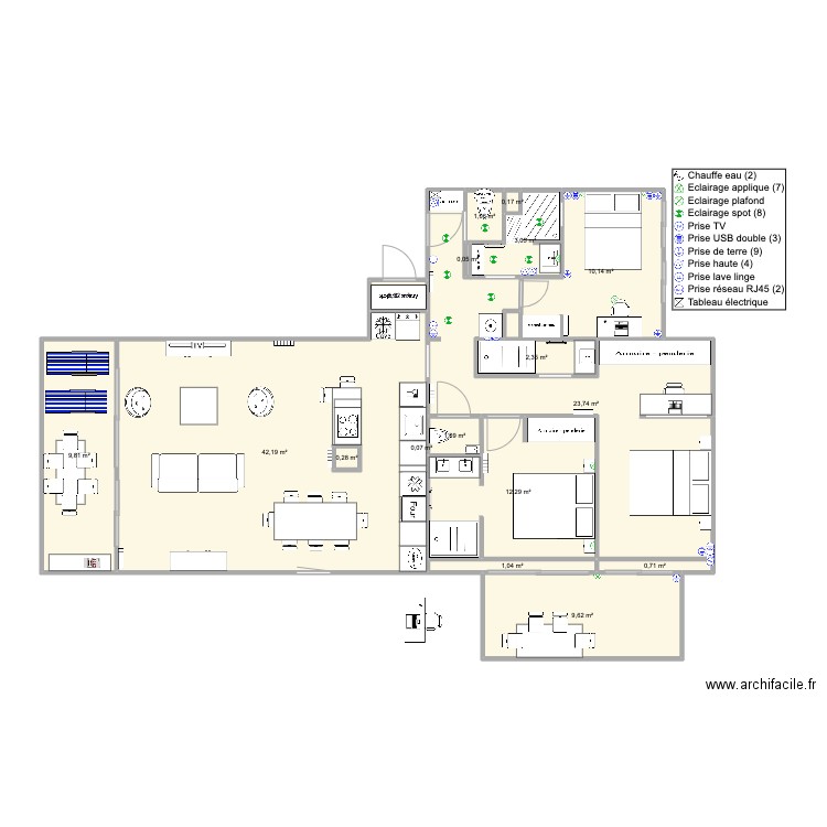 Santa Clara 2 face mer version famille Vtest3. Plan de 0 pièce et 0 m2