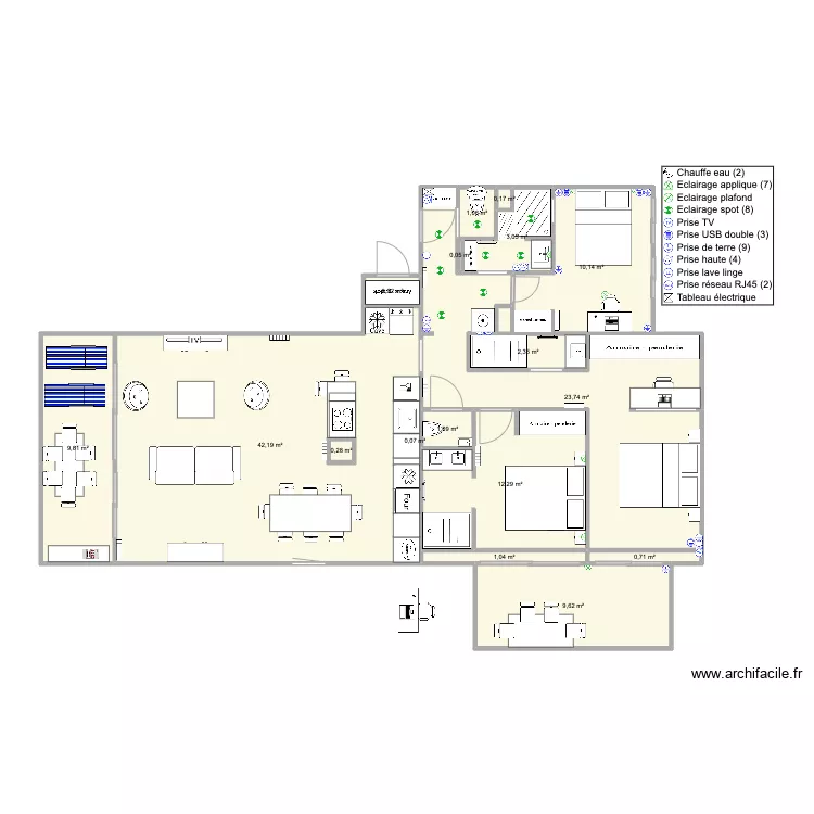 Santa Clara 2 face mer version famille Vtest3. Plan de Santa Clara 2 face mer version famille Vtest3. Plan de
