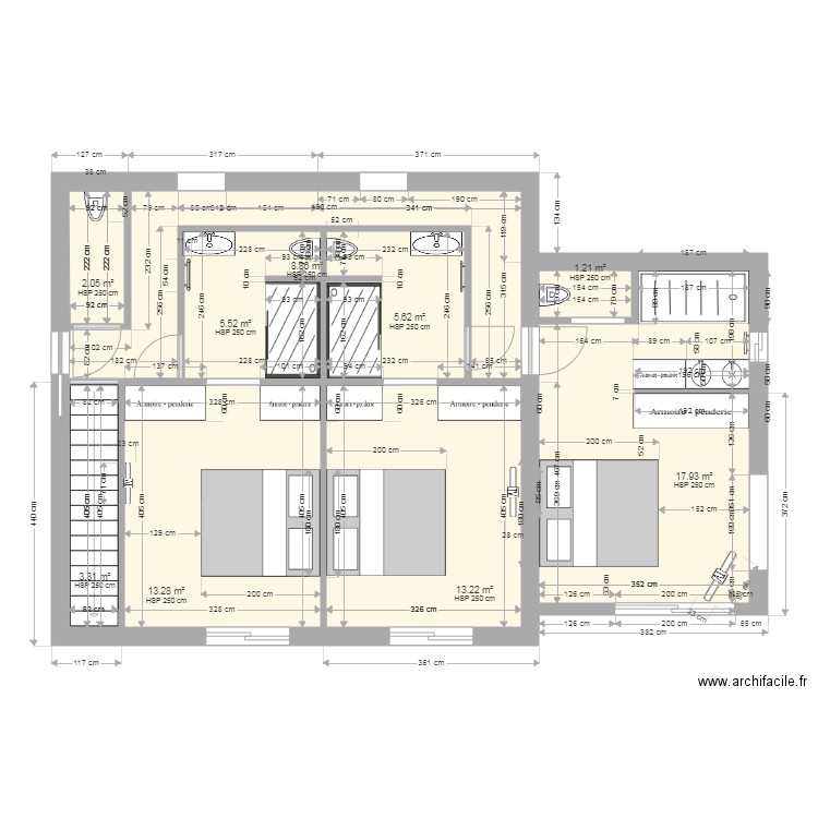 Chambre 1ier Tritons V2. Plan de 0 pièce et 0 m2