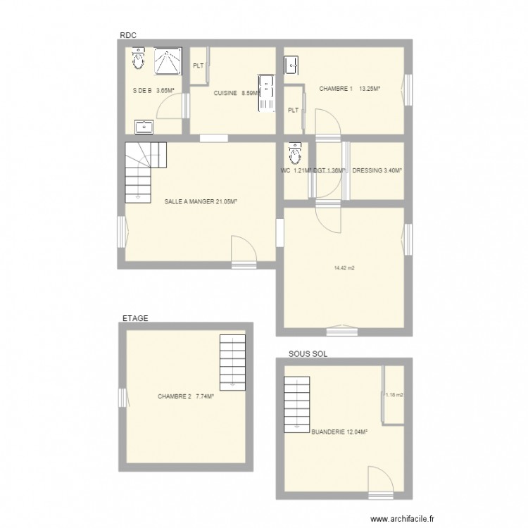 BOUTET. Plan de 0 pièce et 0 m2
