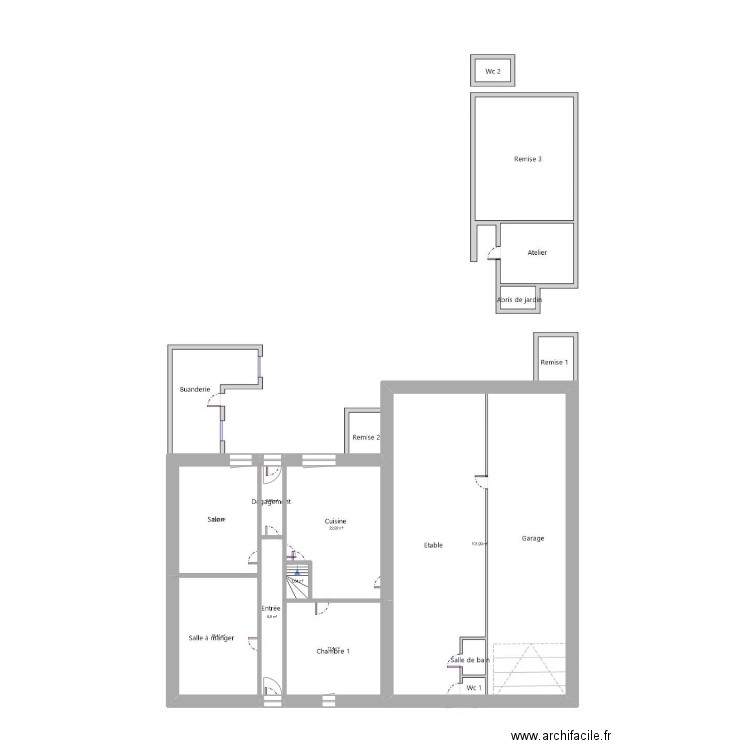 henriville original. Plan de 8 pièces et 189 m2