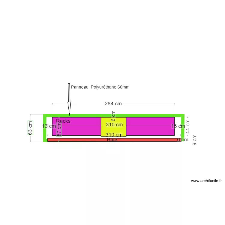 Plan projet cave &agrave; vin defvue de dessus. Plan de 
