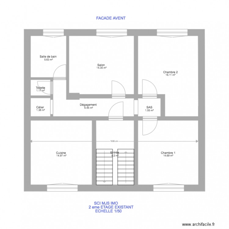 SCI MJS 1 er etage existant. Plan de 0 pièce et 0 m2