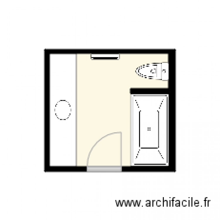 Salle de bain - Plan 1 pièce 6 m2 dessiné par nobk12