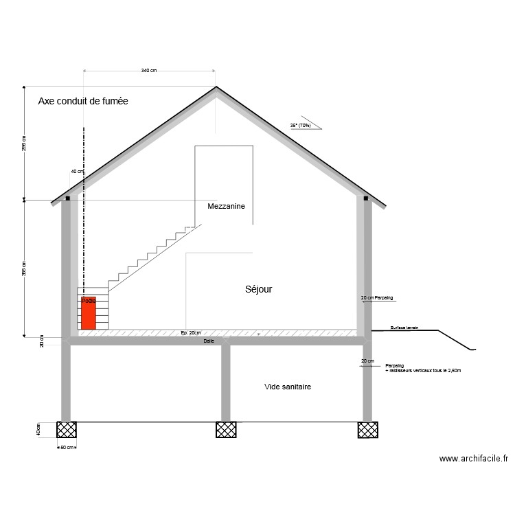 Conduit fumée Poêle à bois - Variante. Plan de 0 pièce et 0 m2