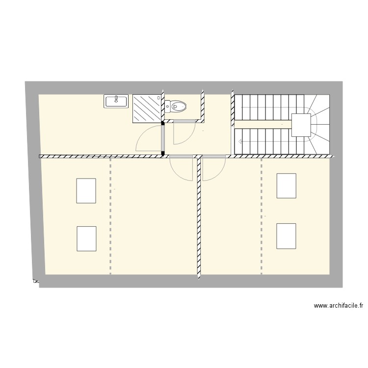 etage duplex combles vd . Plan de 5 pièces et 49 m2