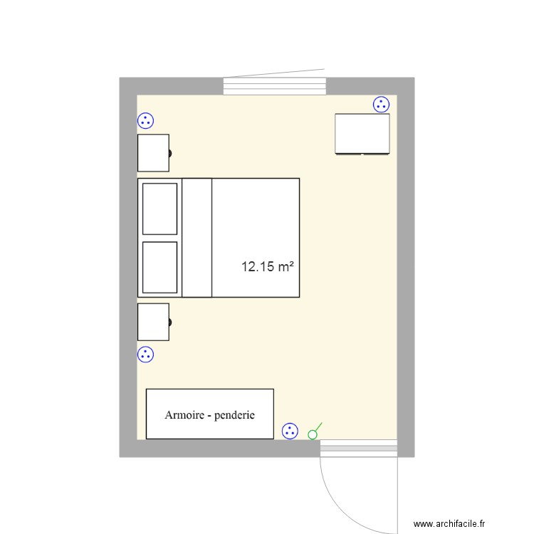 chambre 1 rdc. Plan de 0 pièce et 0 m2