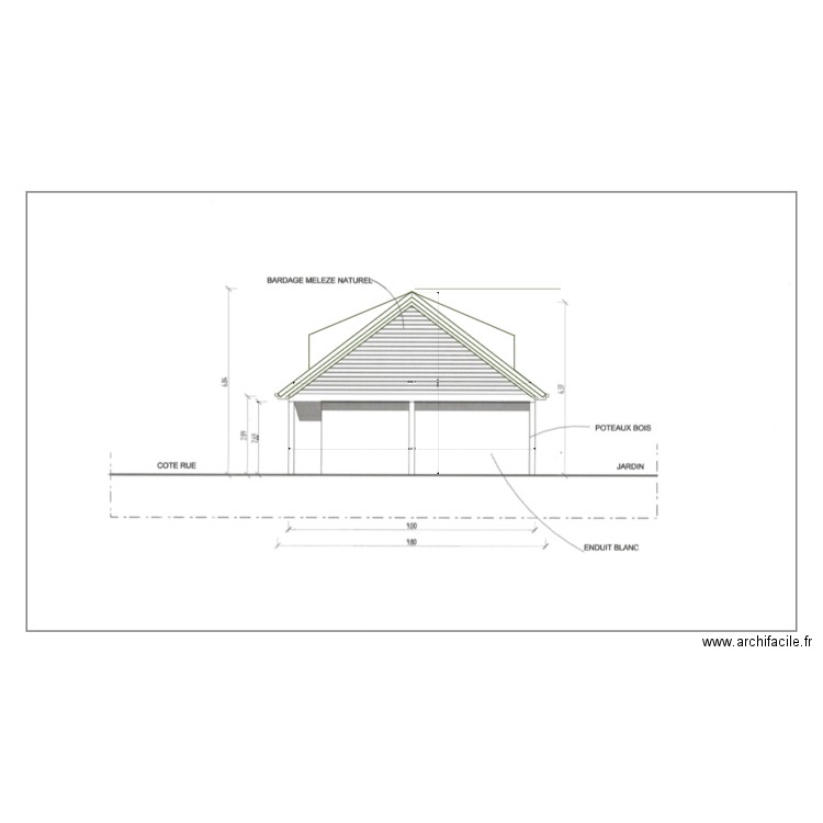 coupe. Plan de 0 pièce et 0 m2