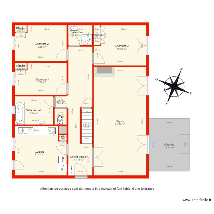 BI 3822 rdc côté. Plan de 0 pièce et 0 m2