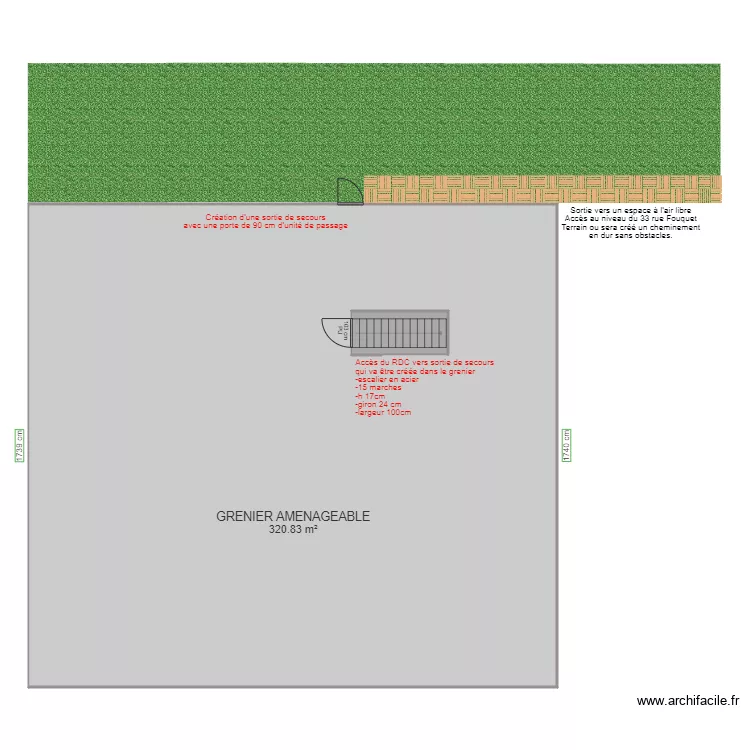 L OKTOBERFEST GRENIER AVANT TRAVAUX. Plan de 