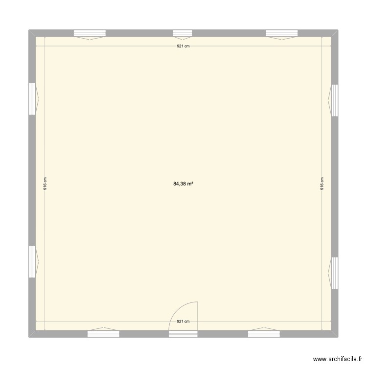 Olivet 2e blanc. Plan de 1 pièce et 84 m2