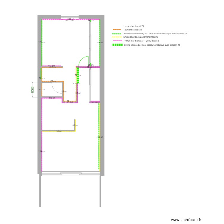 appart cap plan placo faience. Plan de 4 pièces et 13 m2