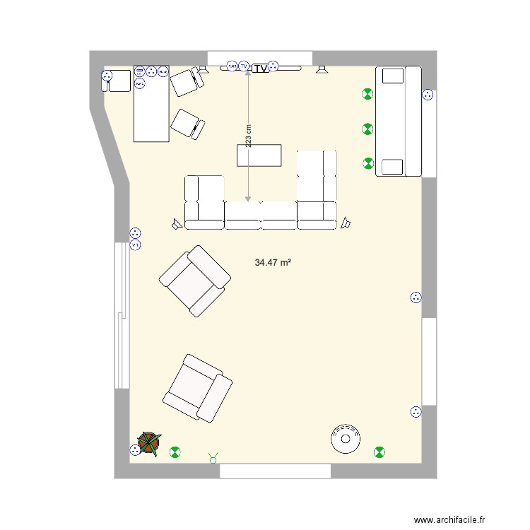 plan salon. Plan de 0 pièce et 0 m2