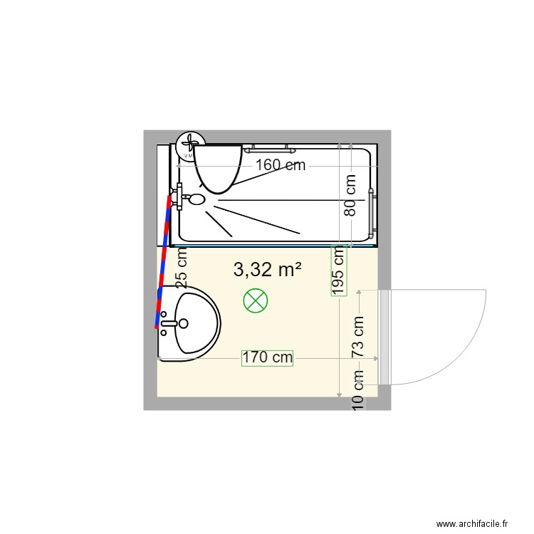 MORAIS rénové. Plan de 1 pièce et 3 m2