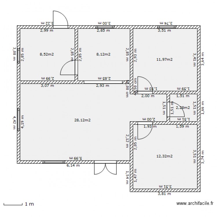 Maison F2. Plan de 0 pièce et 0 m2