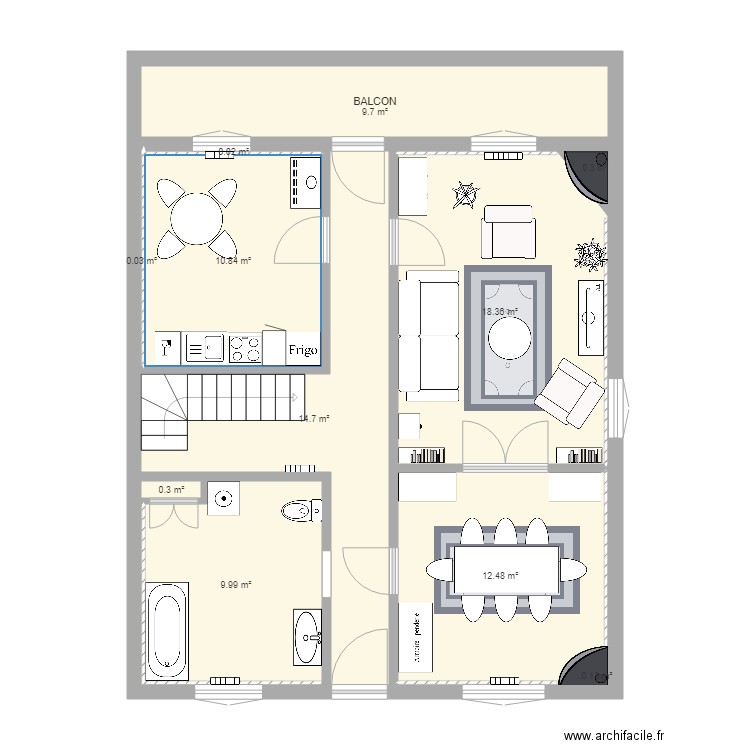 vraies dimensions SDB devant FINAL. Plan de 0 pièce et 0 m2