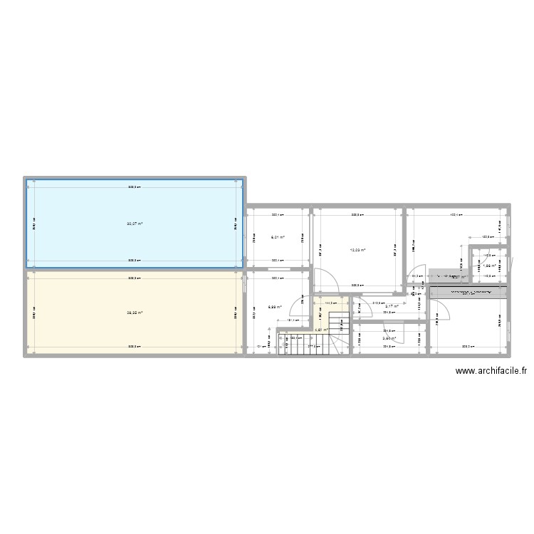 SSmanguiers_etage1. Plan de 10 pièces et 115 m2
