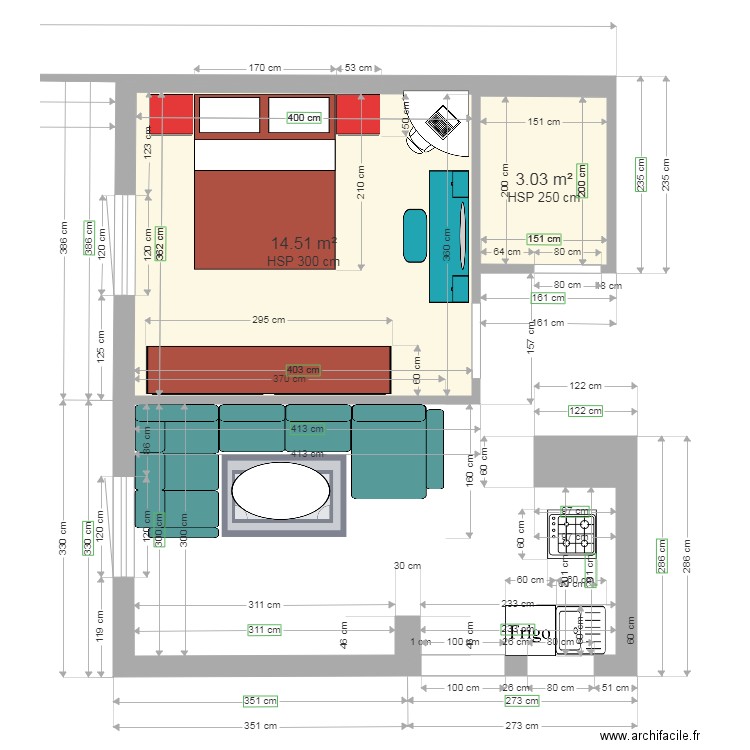 plan studio sassi. Plan de 0 pièce et 0 m2