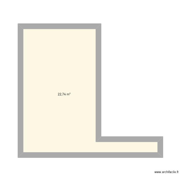 Extension . Plan de 1 pièce et 23 m2