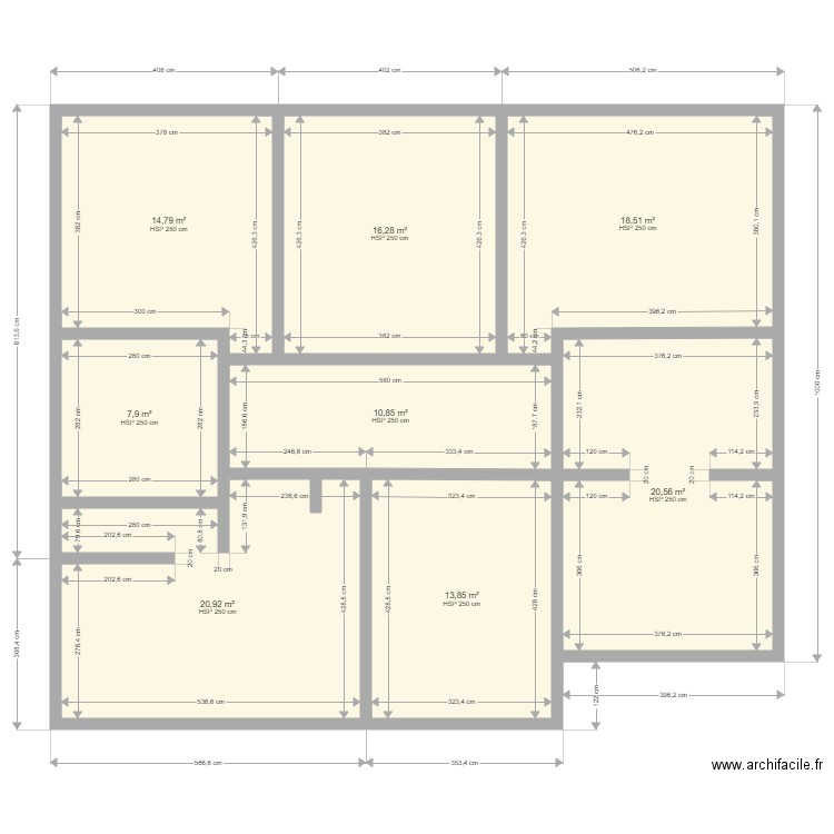 mpanga 3. Plan de 8 pièces et 124 m2