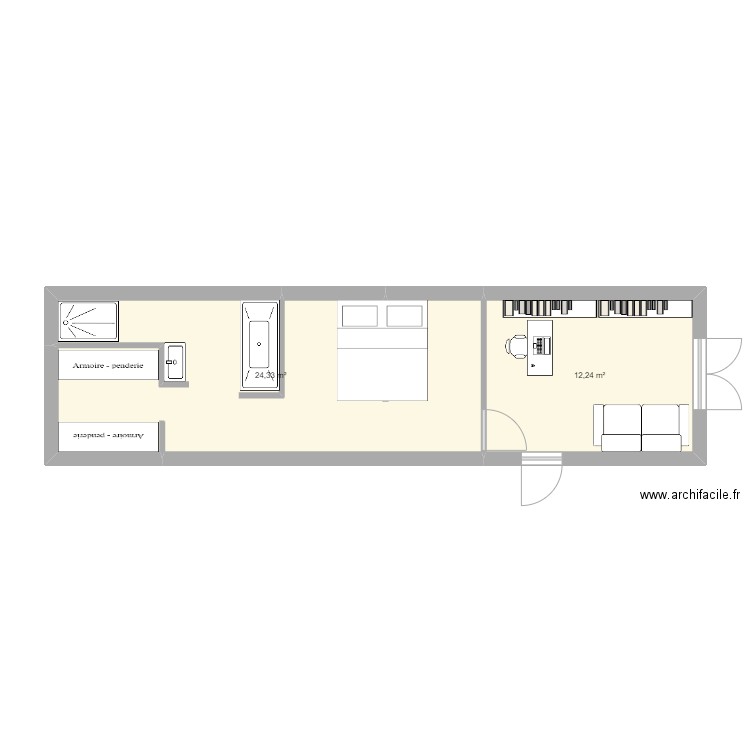 Garage chambre. Plan de 0 pièce et 0 m2