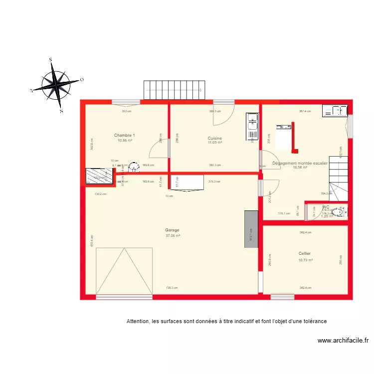 BI 4092 RDC cot&eacute;. Plan de 