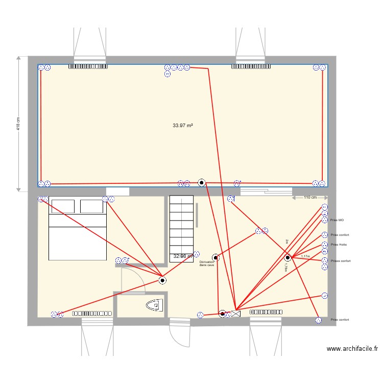 grosbli rdc modifié prises. Plan de 0 pièce et 0 m2