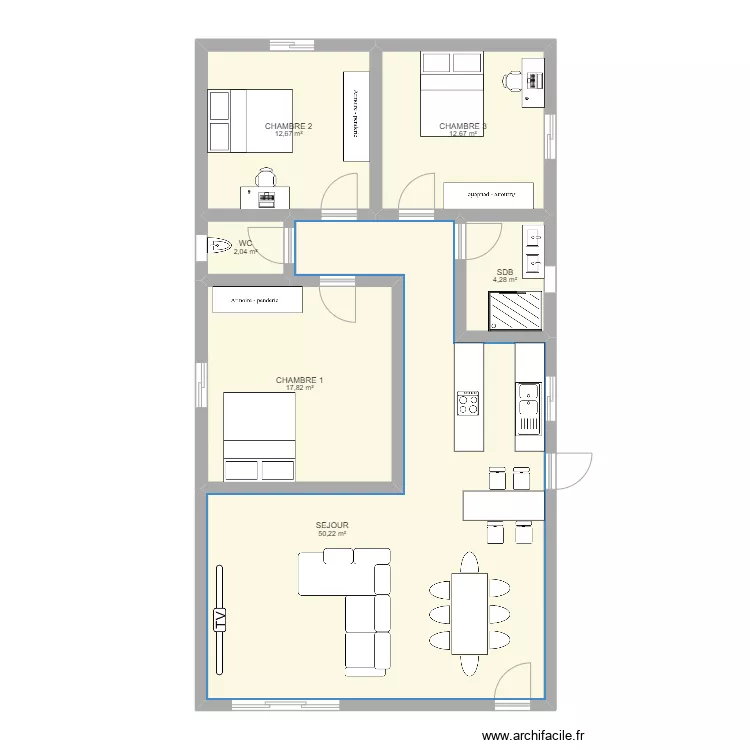 PLAN CONSTRUCTION T4 PLEIN RECTANGLE 3. Plan de 