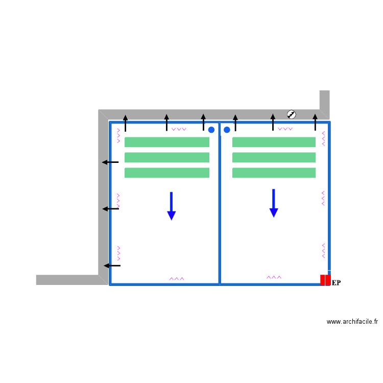 CVS.SA. Plan de 1 pièce et 13 m2