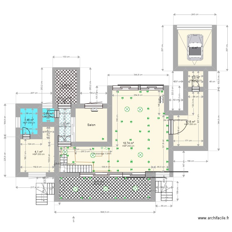 plan electricte  11. Plan de 11 pièces et 47 m2