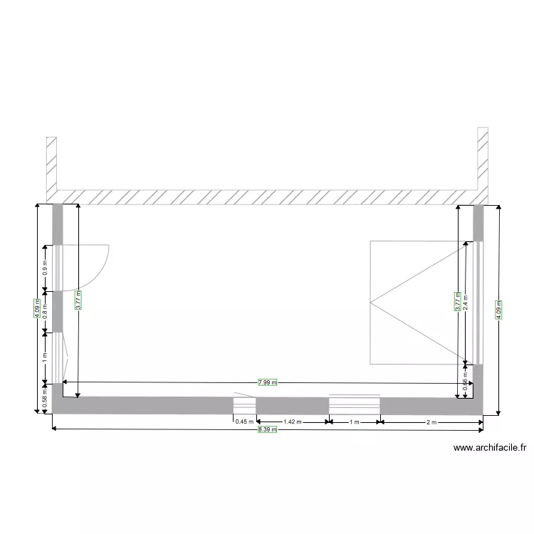 Garage  en extention P1. Plan de 